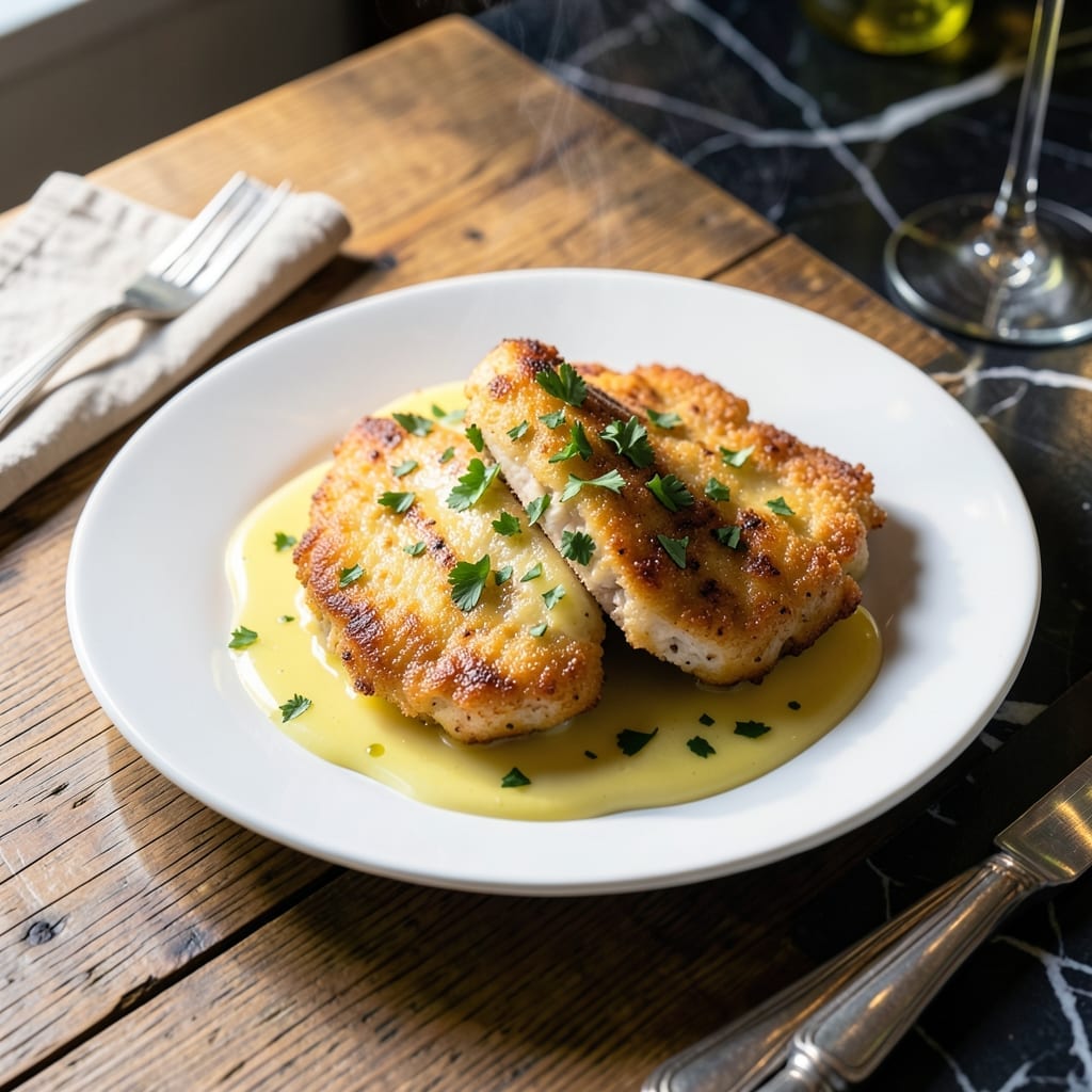 Chicken Francese Maggiano's Recipe: Lemon-Butter Sauce Over Crispy Cutlets Chicken Francese Maggiano's Recipe: Lemon-Butter Sauce Over Crispy Cutlets