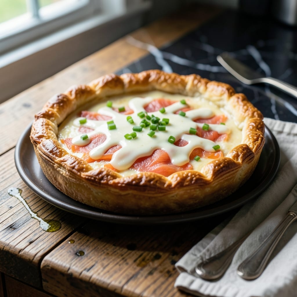 Jamie Oliver's Salmon Quiche Recipe: Flaky Pastry with Creamy Smoked Fish Jamie Oliver's Salmon Quiche Recipe: Flaky Pastry with Creamy Smoked Fish