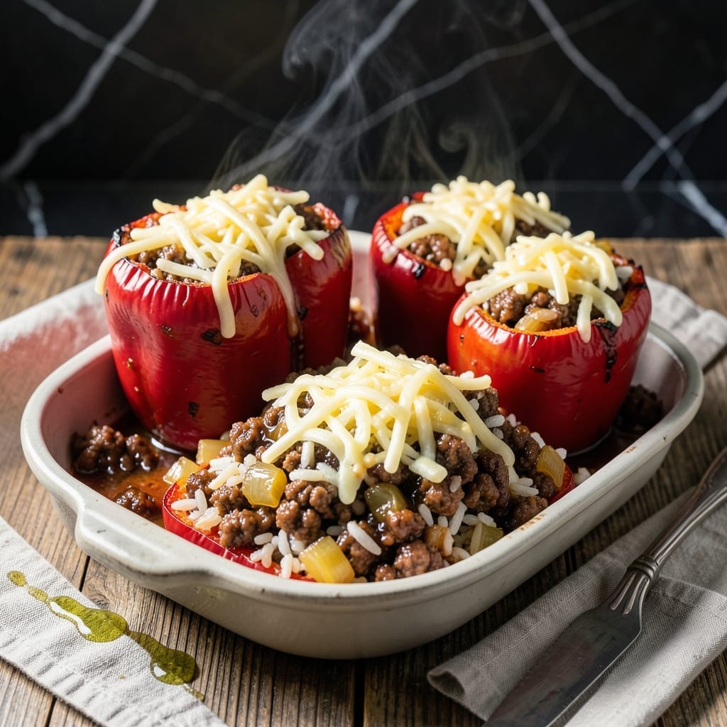 BBQ Stuffed Peppers Recipe Beef: Smoky Cheese and Ground Beef Harmony
