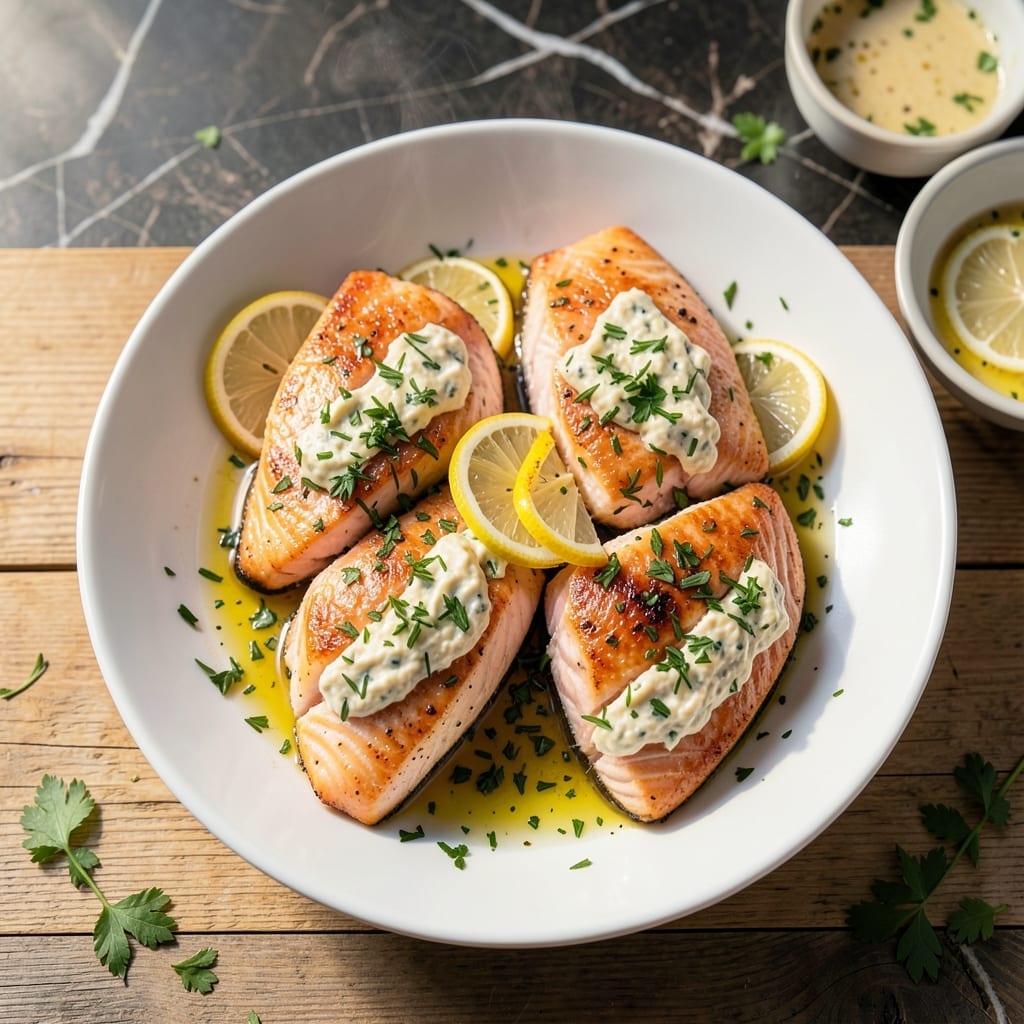 Sam's Club Stuffed Salmon Recipe: Cream Cheese and Herb Center With Garlic Butter Glaze