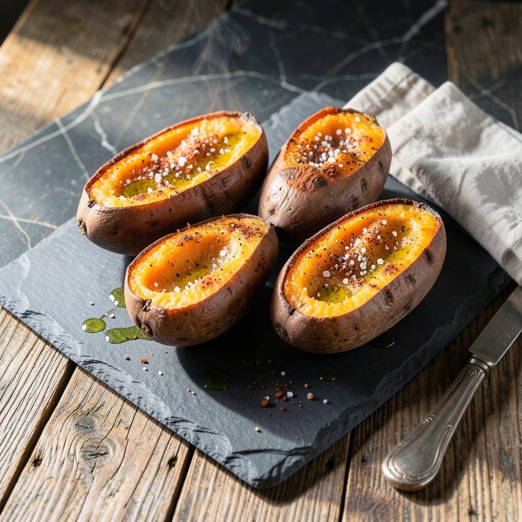 Recipe For Baked Sweet Potatoes In The Oven: Caramelized Edges With Fluffy Centers Recipe For Baked Sweet Potatoes In The Oven: Caramelized Edges With Fluffy Centers