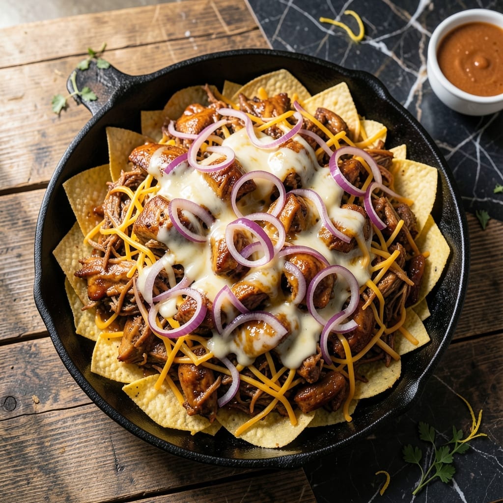 BBQ Chicken Nachos Recipe Loaded: Smoky Layers of Cheese and Toppings BBQ Chicken Nachos Recipe Loaded: Smoky Layers of Cheese and Toppings