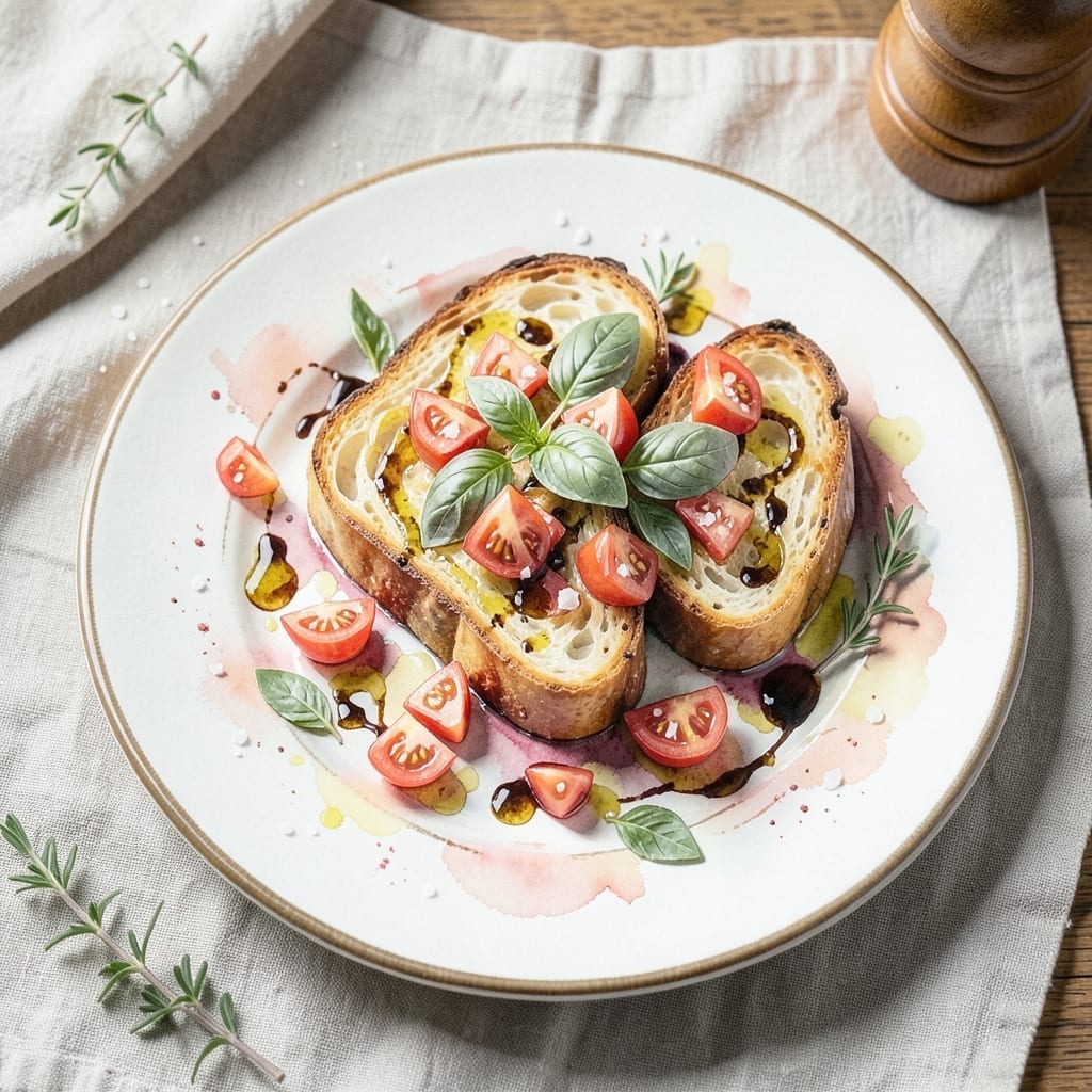 Bruschetta Recipe Ideas: Fresh Tomato and Basil on Toasted Bread