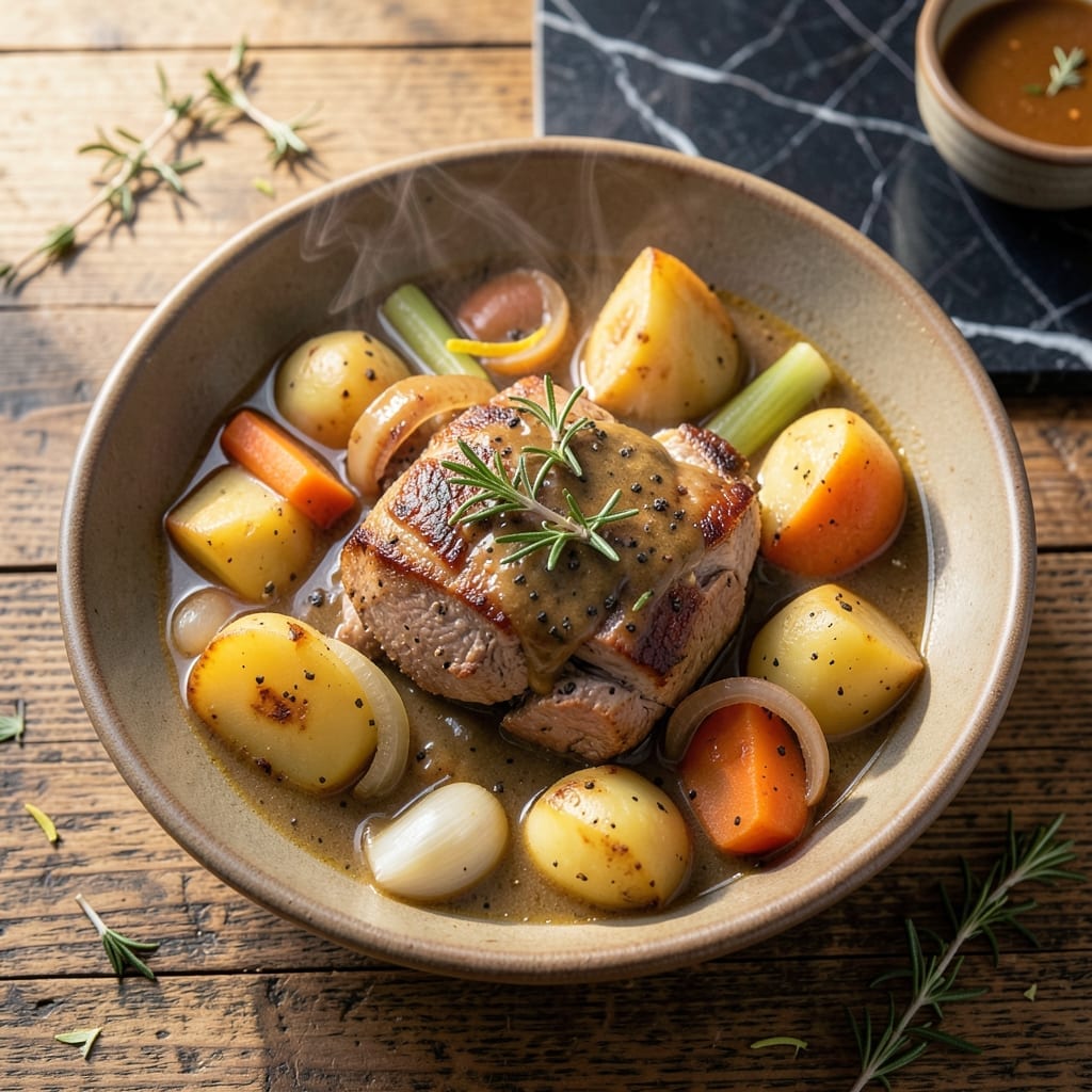 Recipe for Pork Stew: Slow-Simmered Heartiness With Root Vegetables