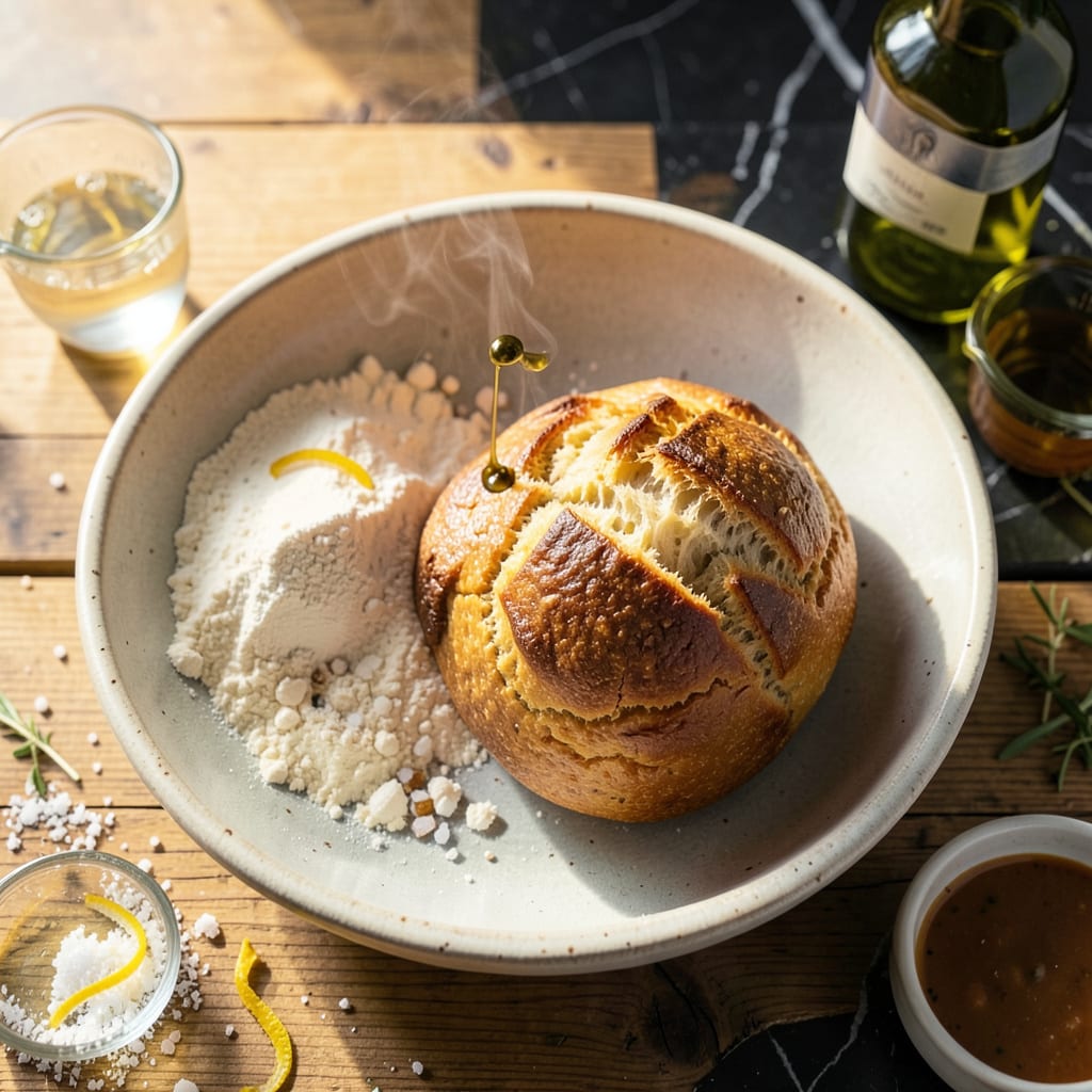 Air Fryer Bread Recipe: Crispy Golden Loaf Without the Oven example with annotations