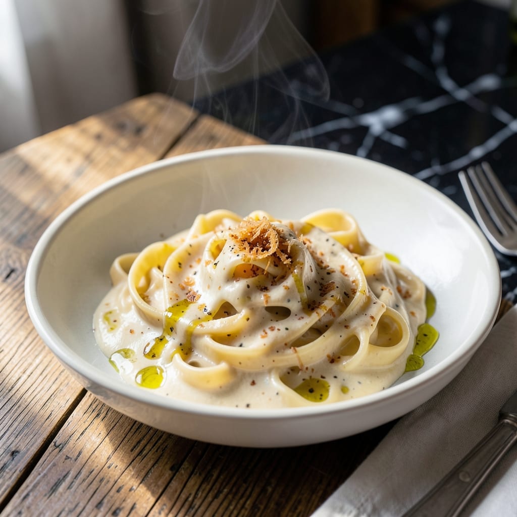 Alfredo Sauce Recipe Without Cream: Rich Velvety Texture With Parmesan example with annotations