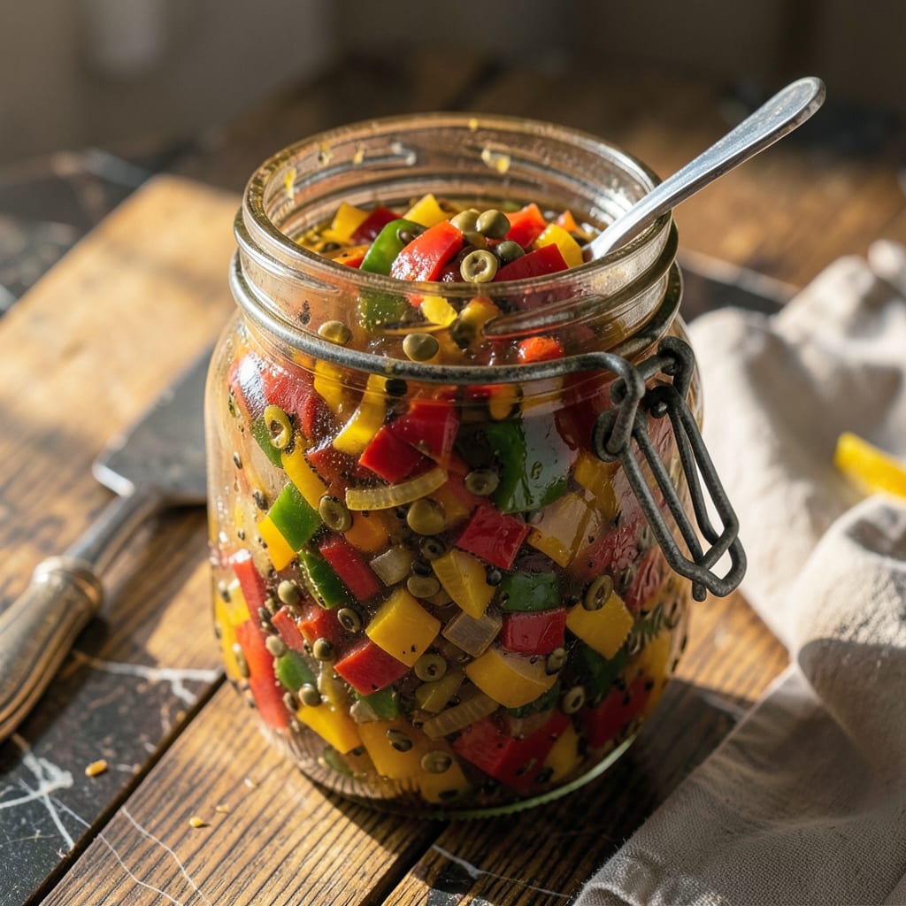 amish sweet pepper relish recipe detailed visual guide