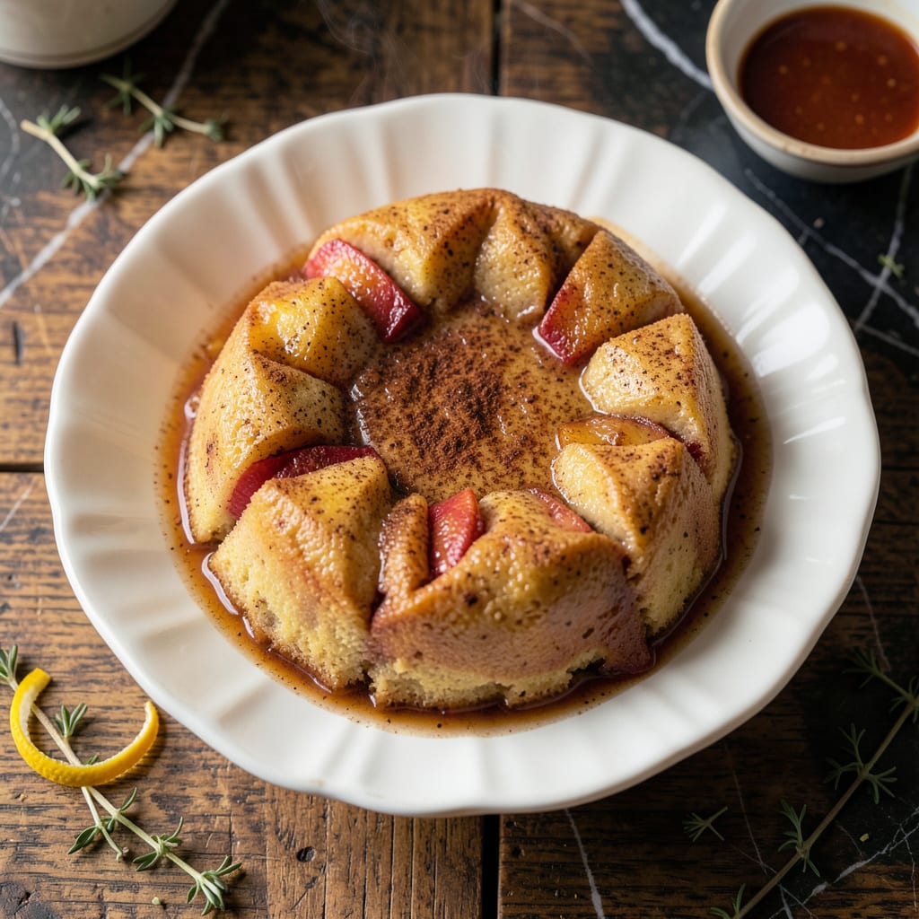 Apple Steam Pudding Recipe: Old Fashioned Moist and Spiced Dessert illustration with key details