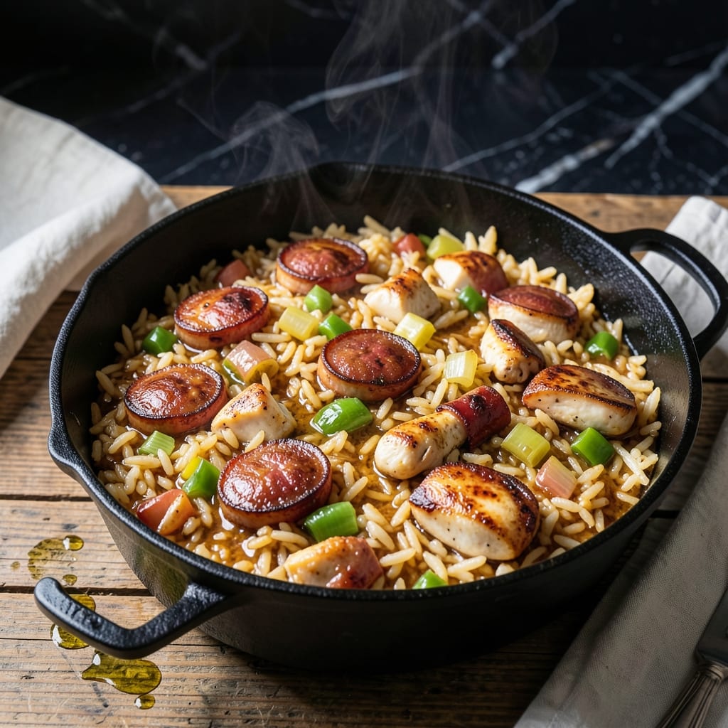 Authentic Cajun Jambalaya Recipe: One Pot Spicy Southern Tradition illustration with key details