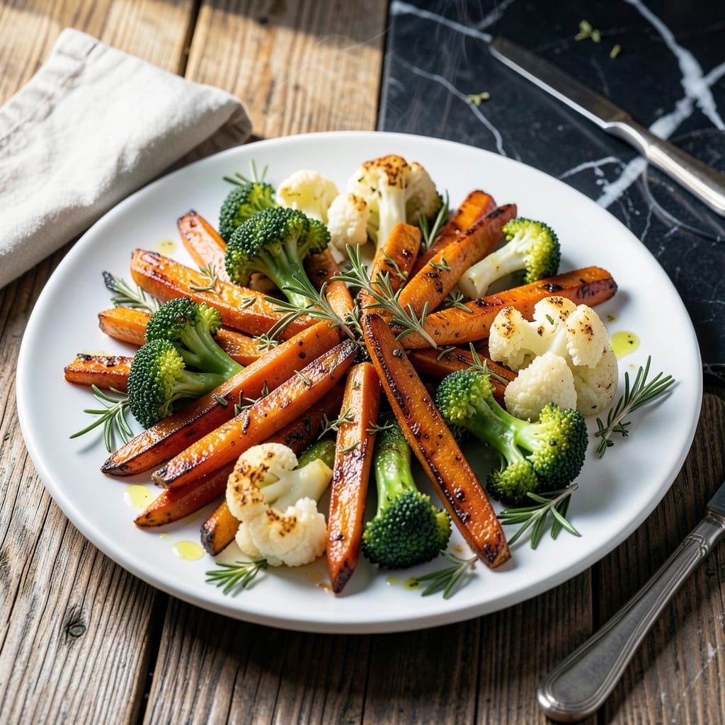 Carrots Broccoli Cauliflower Recipe: Roasted Veggie Medley With Herb Crust Carrots Broccoli Cauliflower Recipe: Roasted Veggie Medley With Herb Crust