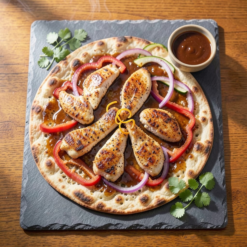 BBQ Flatbread Recipe Chicken: Smoky Char With Grilled Veggies BBQ Flatbread Recipe Chicken: Smoky Char With Grilled Veggies
