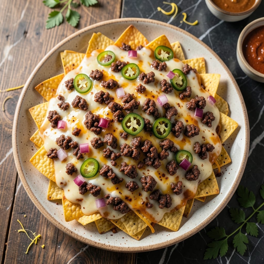 Nachos Recipe With Ground Beef: Cheesy Loaded Party Platter