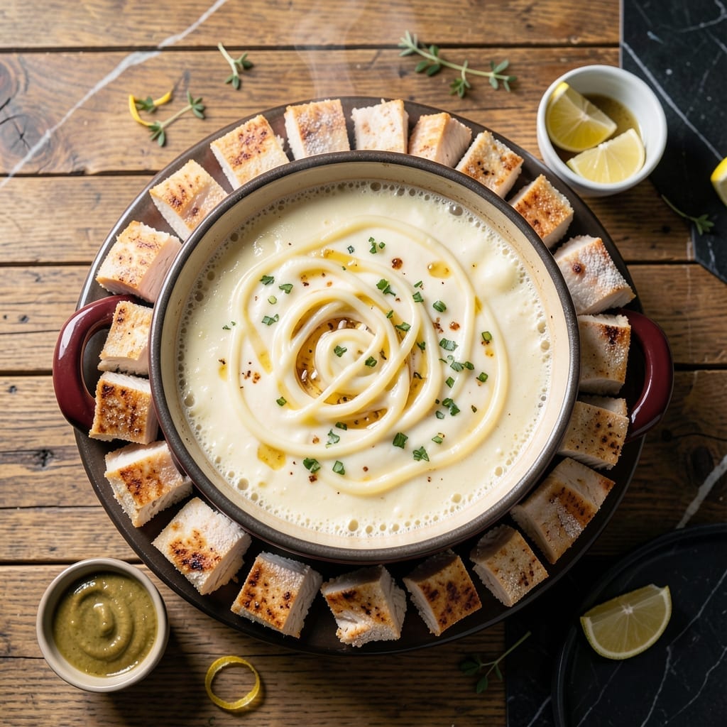 Chicken Fondue Recipe: Melted Cheese Dip with Tender Bites Chicken Fondue Recipe: Melted Cheese Dip with Tender Bites