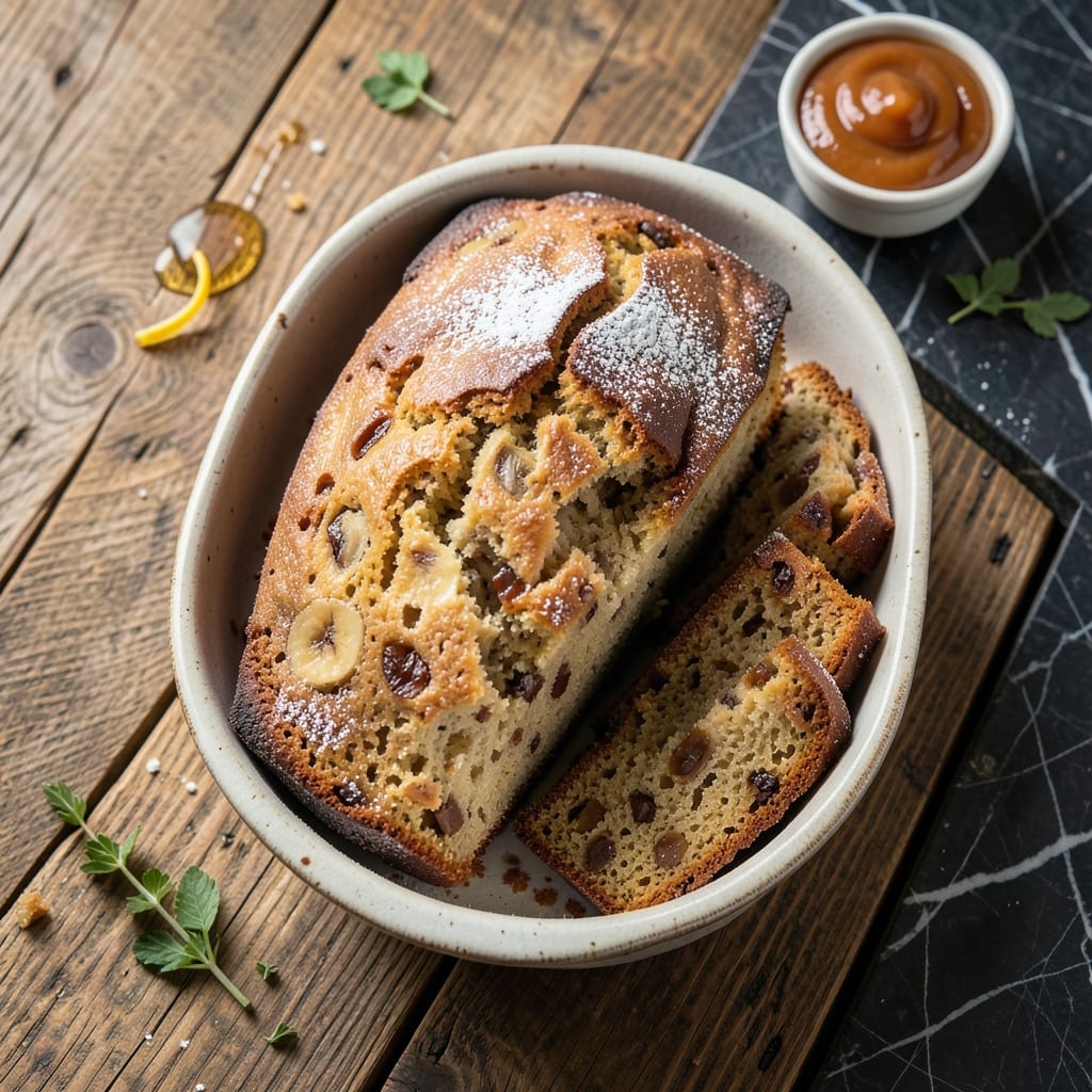 Banana Bread Recipe No Eggs: Moist and Fluffy Without the Dairy example with annotations