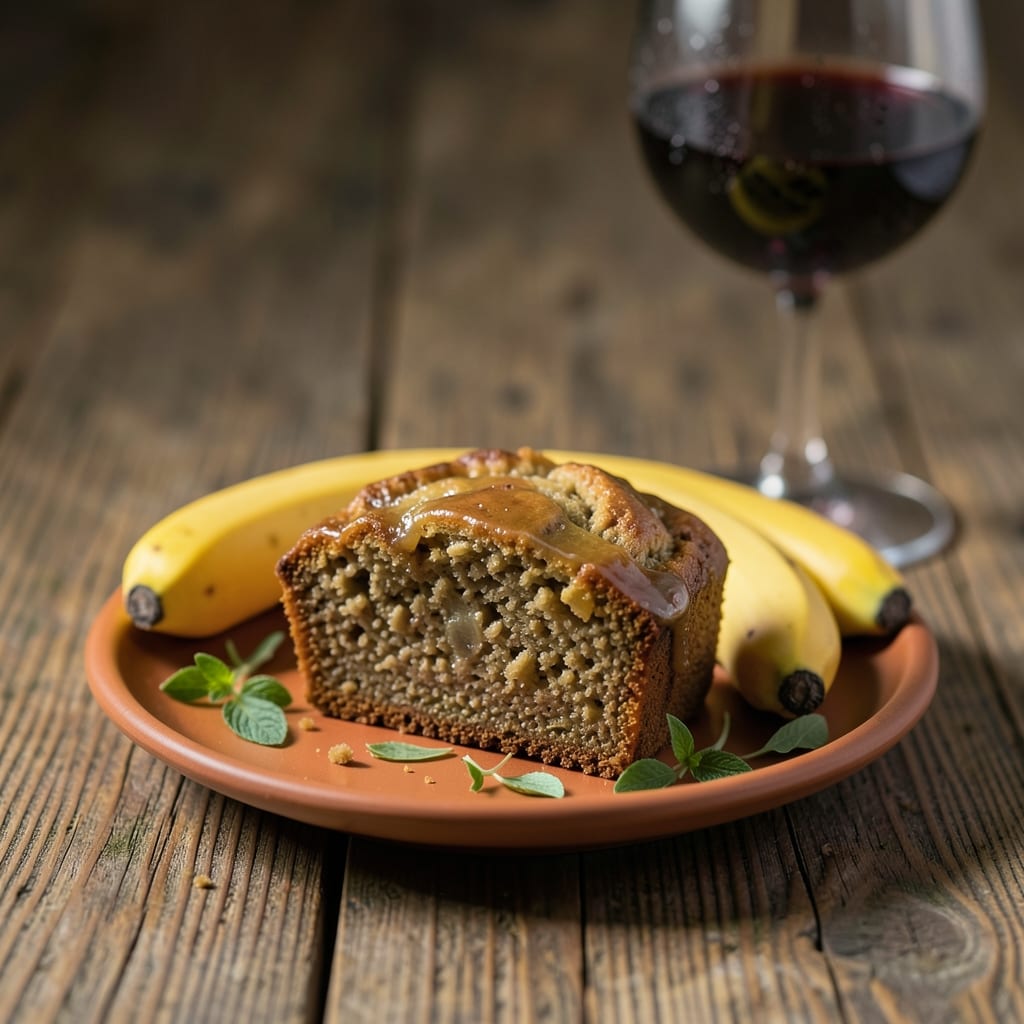 Visual representation of banana bread recipe with two bananas