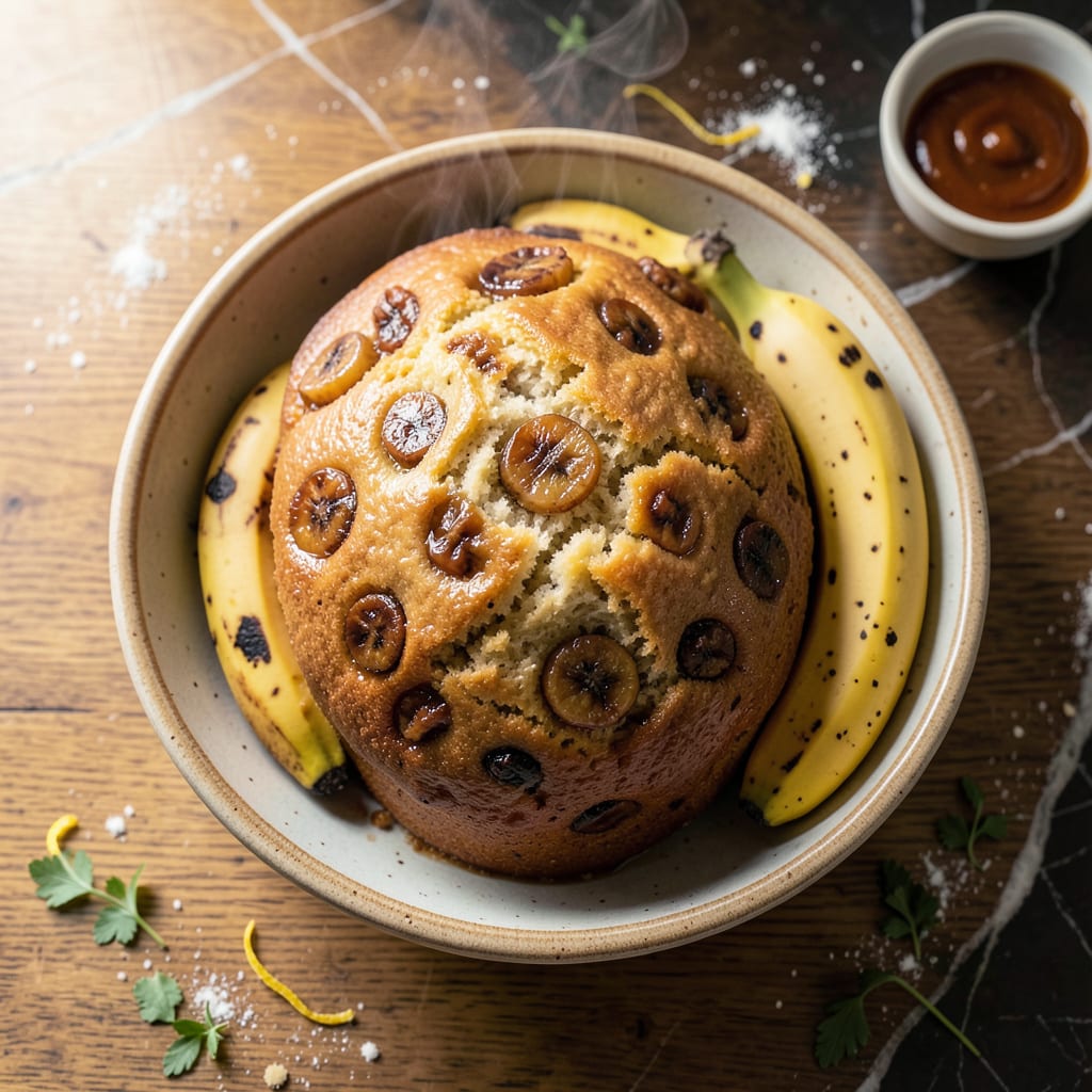 Banana Bread Steam Recipe: Moist and Fluffy Without the Oven example with annotations