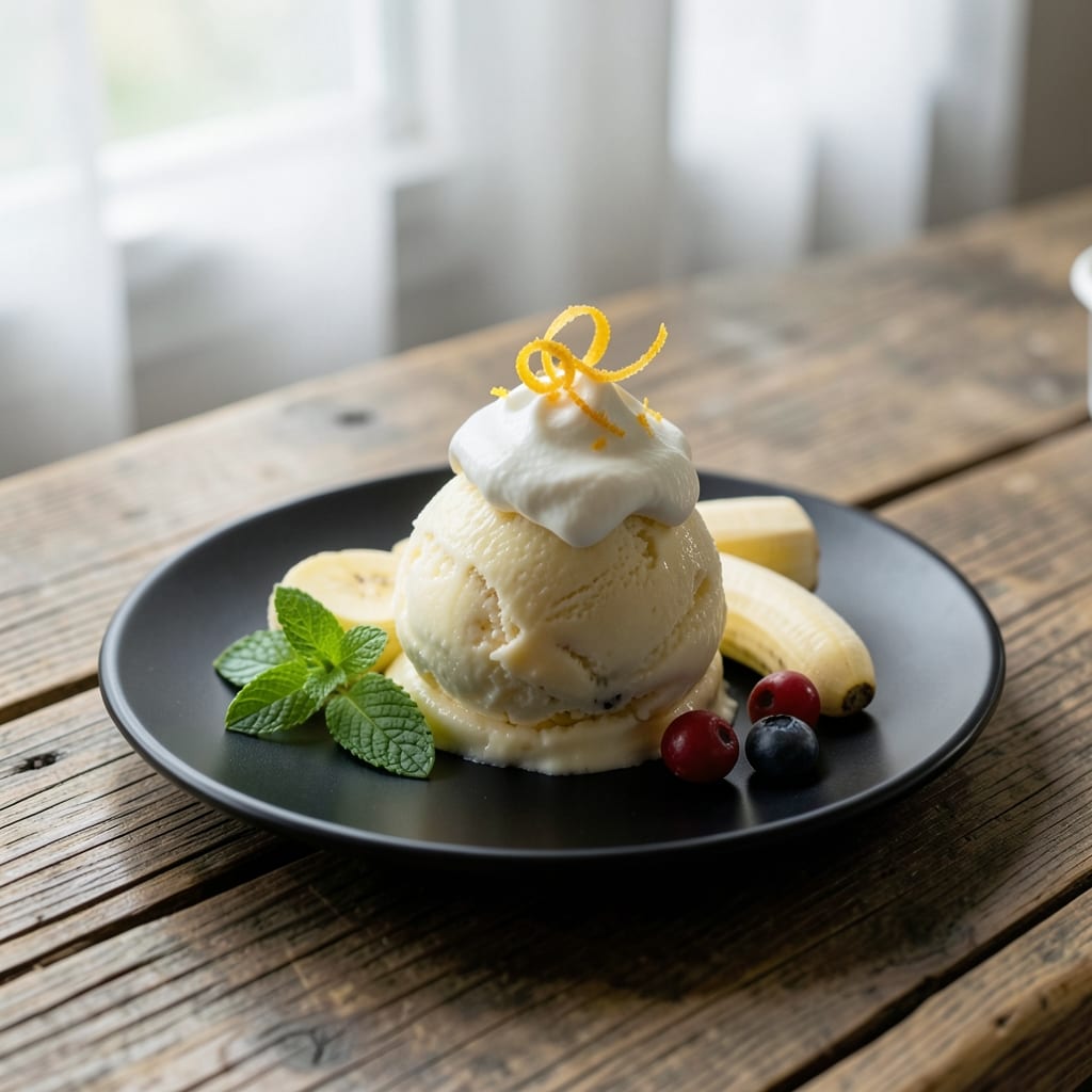 banana ice cream recipe with cream detailed visual guide