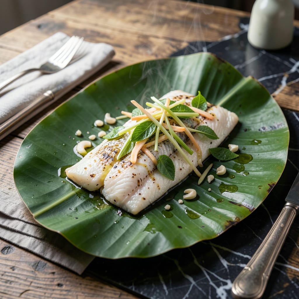 Complete Banana Leaf Steamed Fish Recipe: Aromatic Parcel of Coastal Flavors overview image