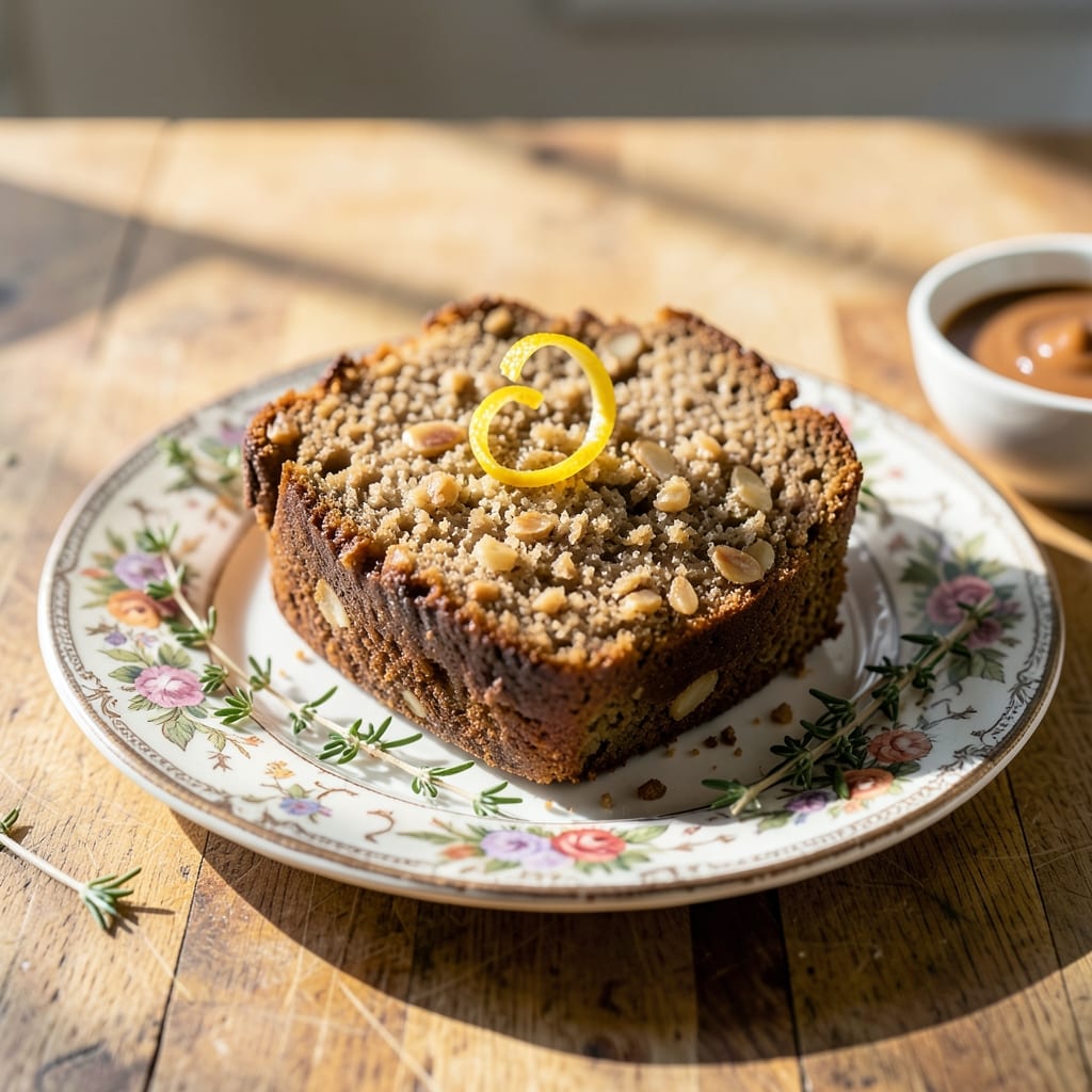 Visual representation of banana nut bread recipe with almond flour