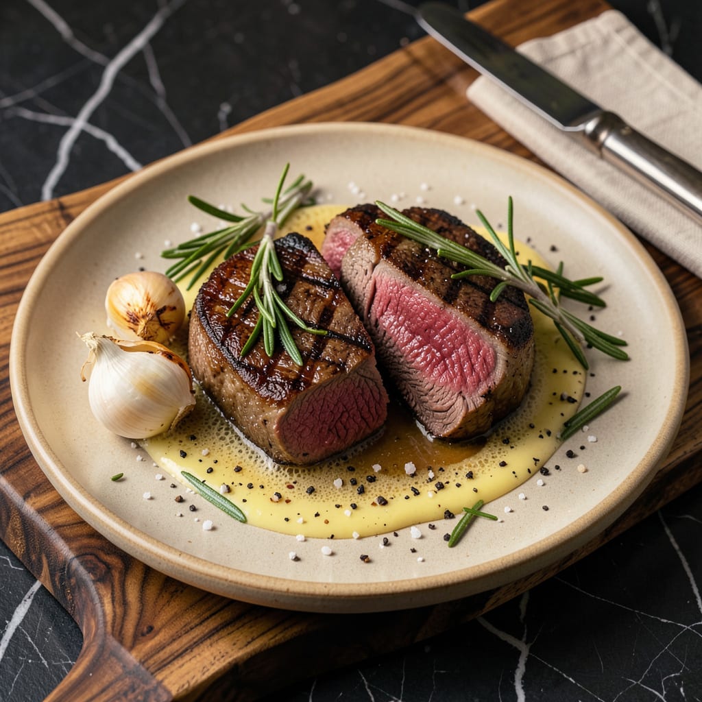 beef tenderloin steak recipe illustration with key details