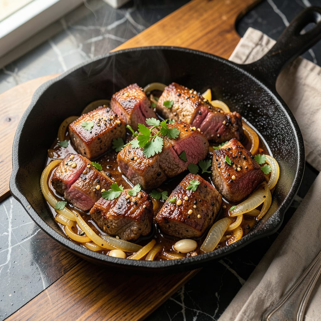 Beef Tips on Stove Recipe: Tender Morsels in Rich Gravy Under 30 Minutes illustration with key details