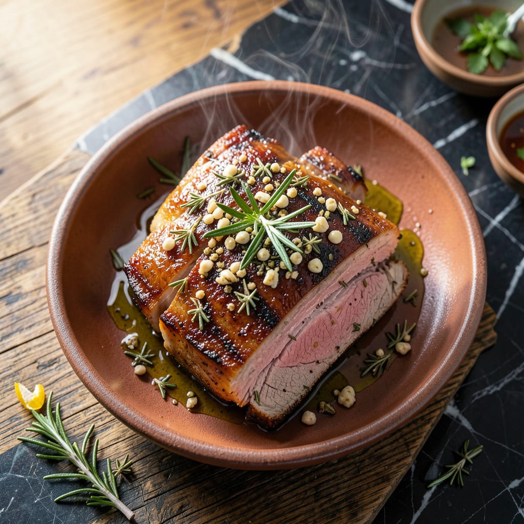Best Damn Pork Loin Recipe: Garlic Herb Crust With Juicy Centers example with annotations