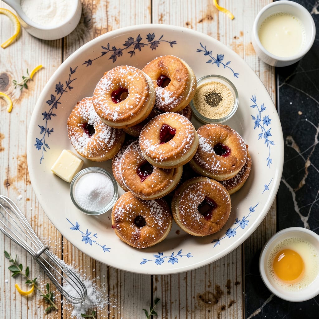 Bismark Recipe: Fluffy Doughnuts With Creamy Vanilla Filling example with annotations