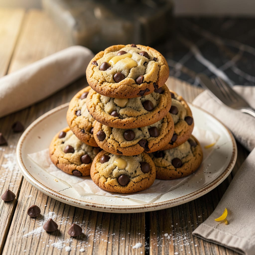 Blue Bonnet Chocolate Chip Cookie Recipe: Chewy Edges and Gooey Centers example with annotations