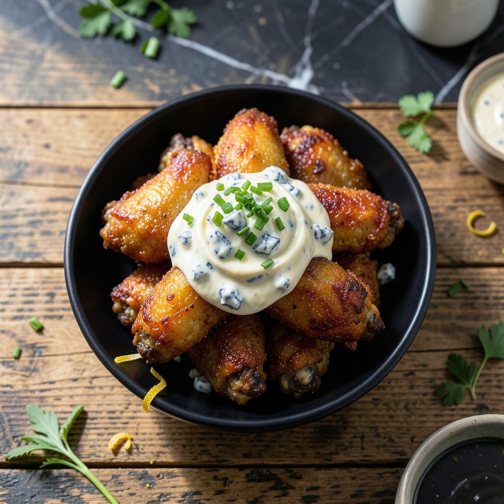 Blue Cheese Recipe for Wings: Bold and Tangy Coating for Game Day example with annotations