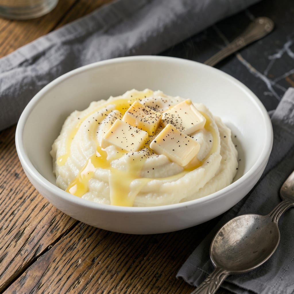 bob evans mashed potatoes copycat recipe illustration with key details