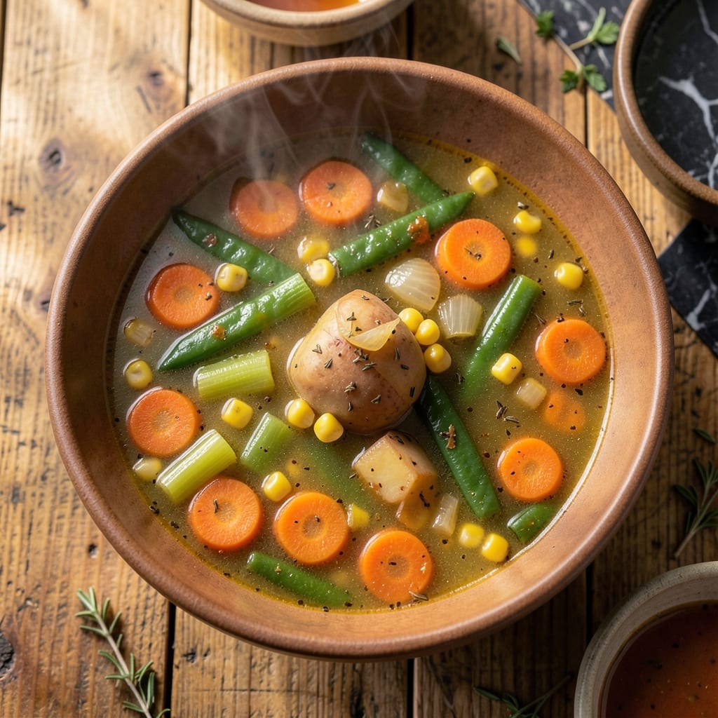 Bob Evans Vegetable Soup Recipe: Hearty Garden Harvest in a Bowl illustration with key details