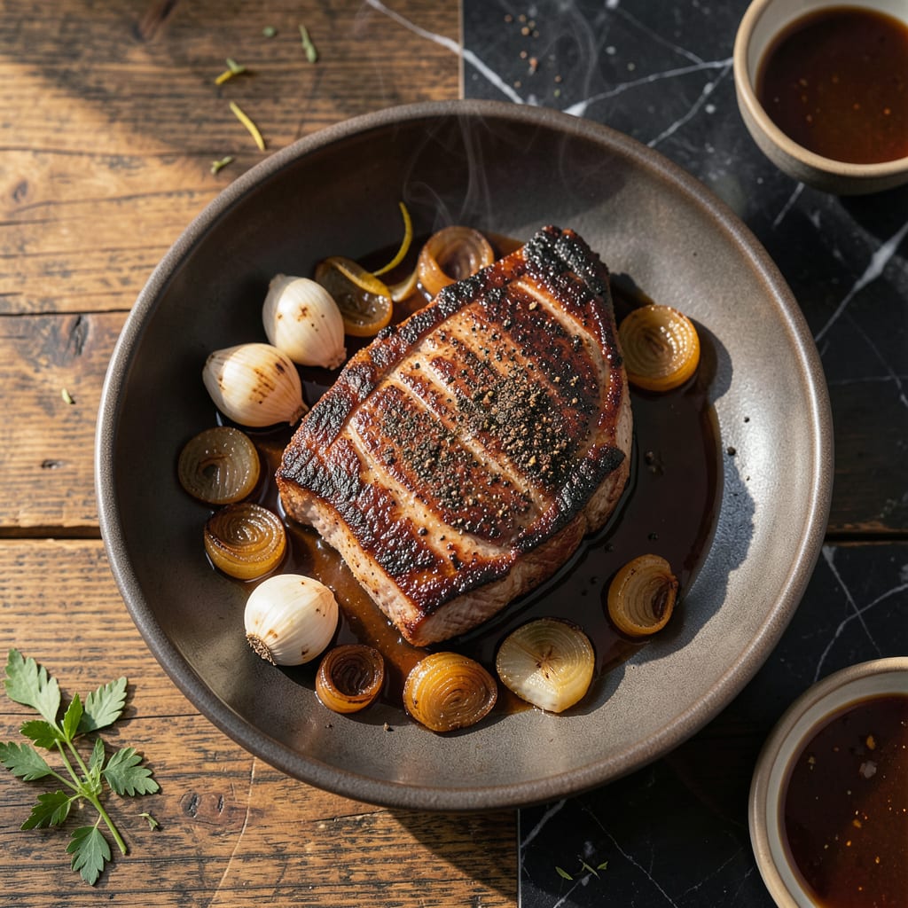 Bone In Pork Shoulder Blade Steak Recipe: Smoky Grill Mastery illustration with key details