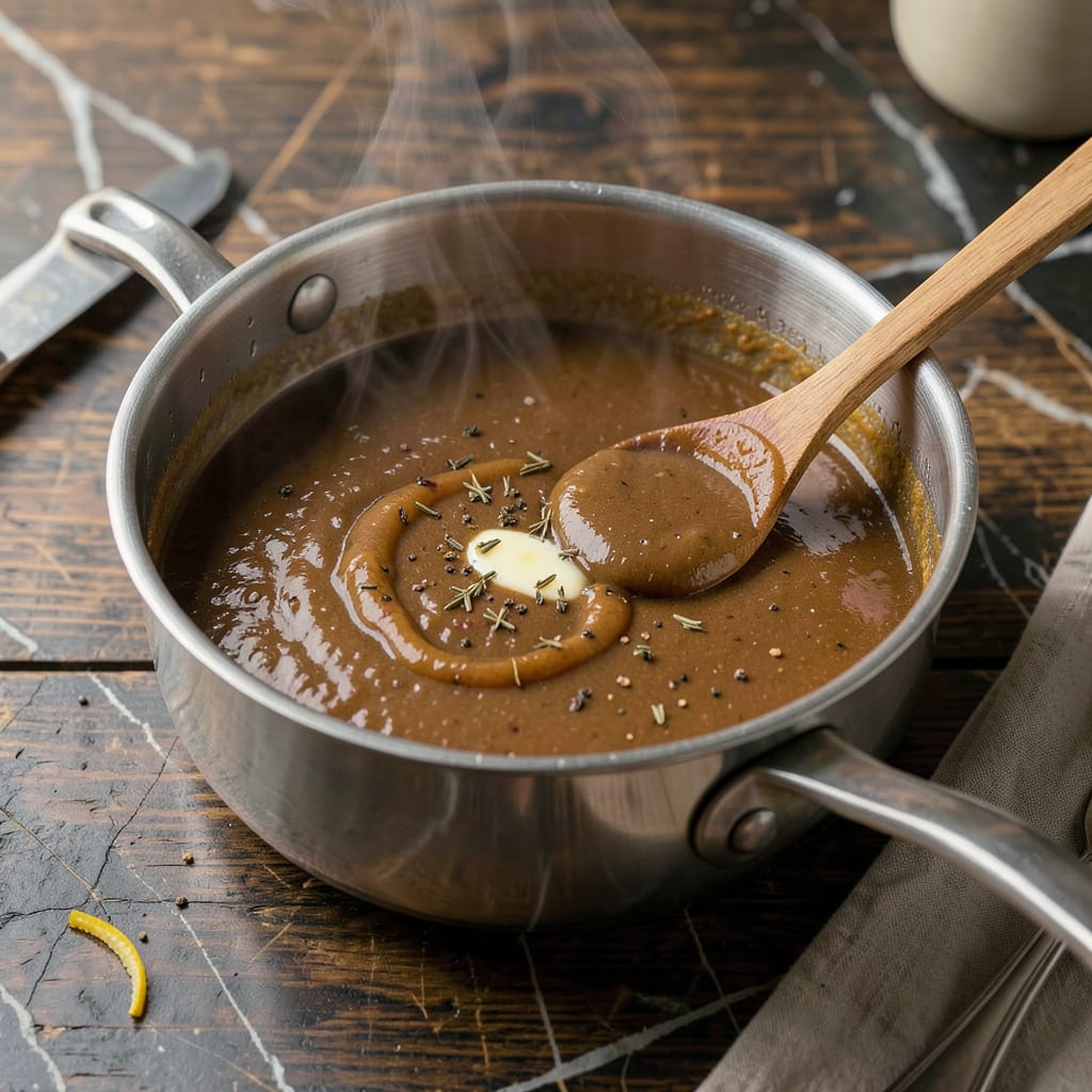 Visual representation of Brown Gravy Recipe: Rich, Savory Sauce for Mashed Potatoes and Roasts