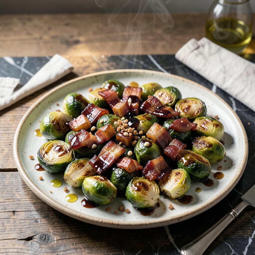Comprehensive brussel sprouts recipe bacon balsamic visual reference