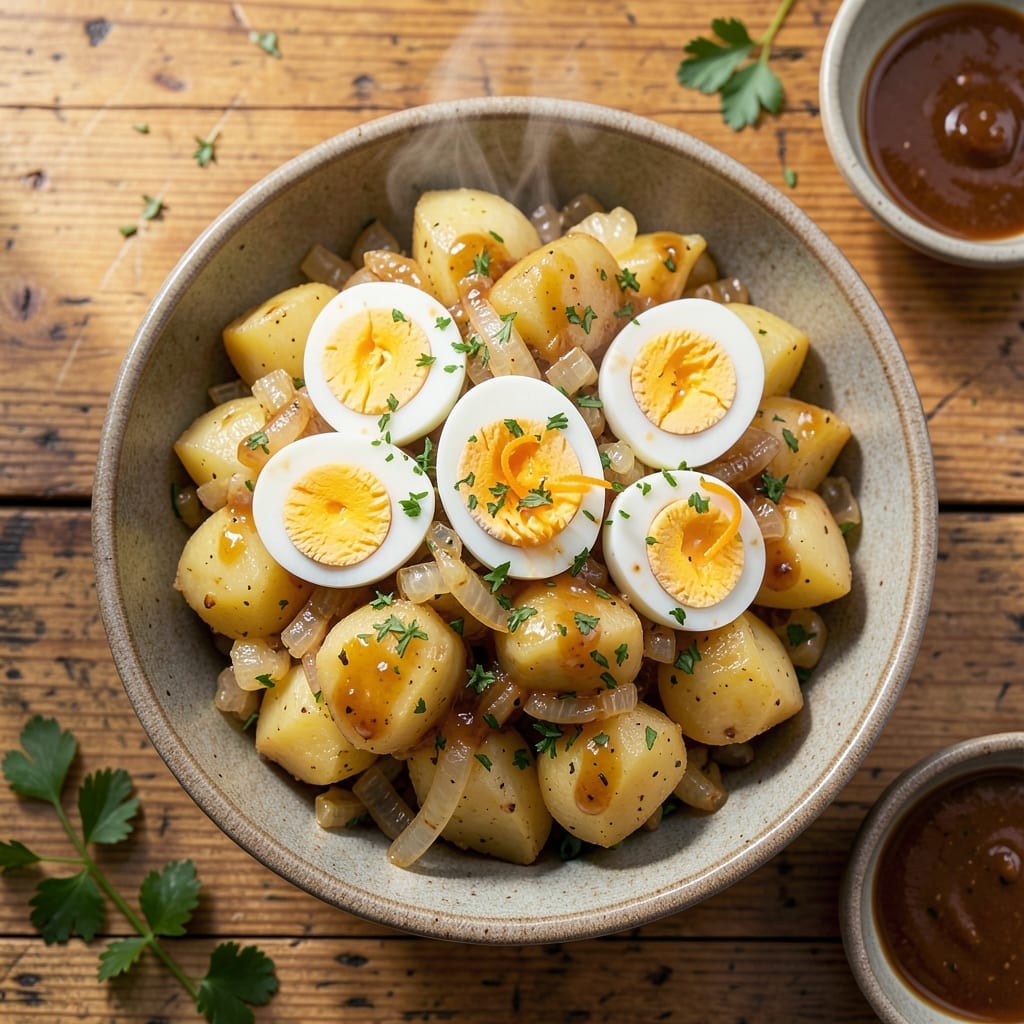 German Potato Salad Recipe With Egg: Tangy Mustard Dressing and Hard-Boiled Eggs