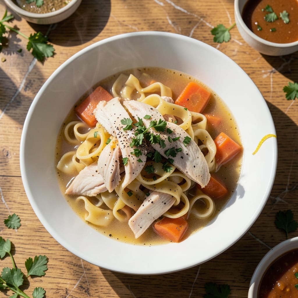 Recipe for Homemade Noodles for Chicken Noodle Soup: Egg-Enriched Ribbons for Hearty Broth Recipe for Homemade Noodles for Chicken Noodle Soup: Egg-Enriched Ribbons for Hearty Broth