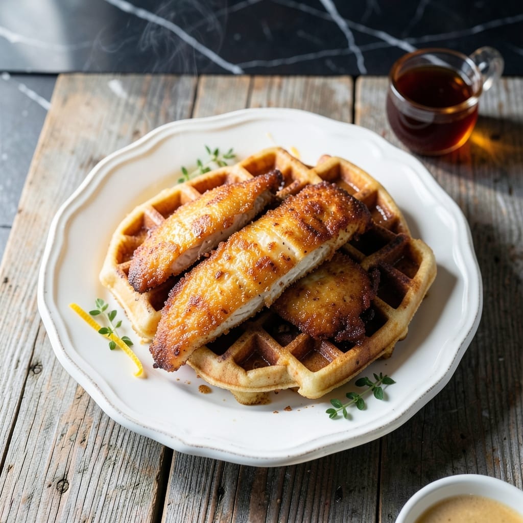 Chicken and Waffles Recipe Southern: Crispy Fried Chicken Over Fluffy Belgian Waffles Chicken and Waffles Recipe Southern: Crispy Fried Chicken Over Fluffy Belgian Waffles