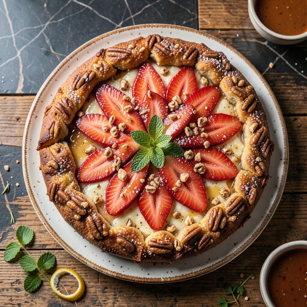 Strawberry Pizza Recipe With Pecan Crust: Sweet Fruit and Nuts Meet