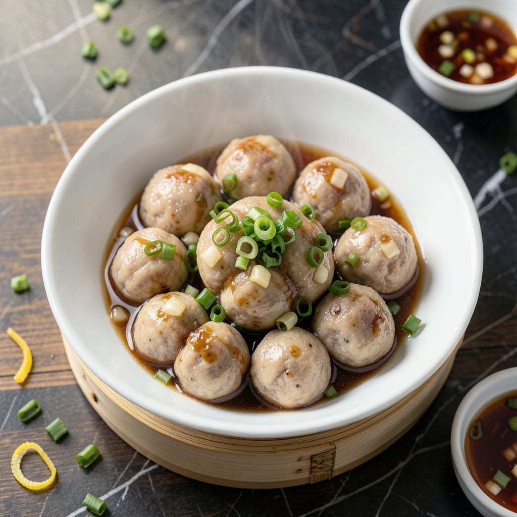 Cantonese Steamed Beef Balls Recipe: Airy Texture With Umami Depth illustration with key details