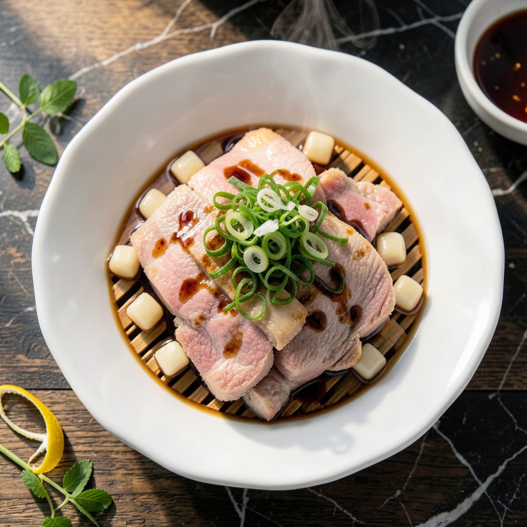 Cantonese Steamed Minced Pork Recipe: Umami Rich Patty With Water Chestnuts example with annotations