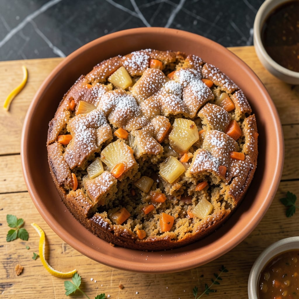 Comprehensive carrot cake recipe with pineapple visual reference