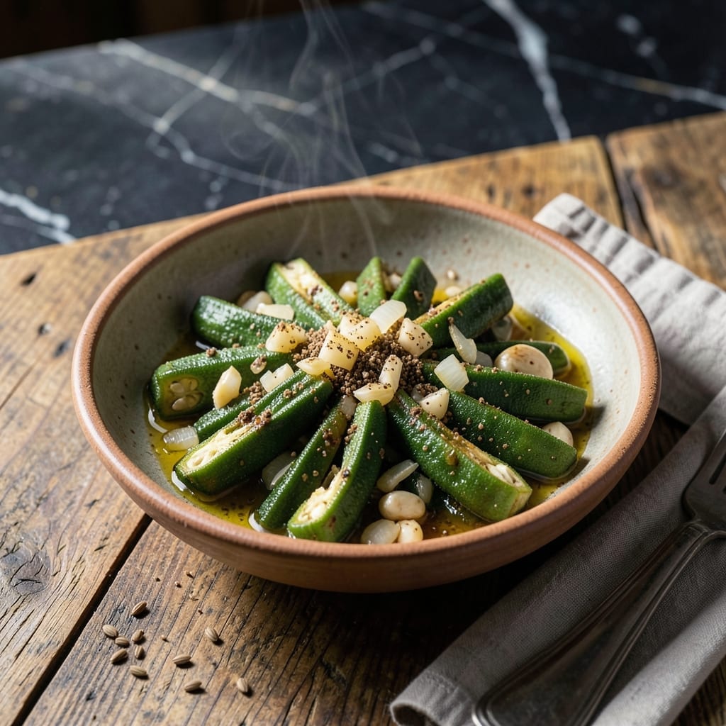 Recipe Of Lady Finger Vegetable: Stir-Fried Okra With Spiced Crunch Recipe Of Lady Finger Vegetable: Stir-Fried Okra With Spiced Crunch