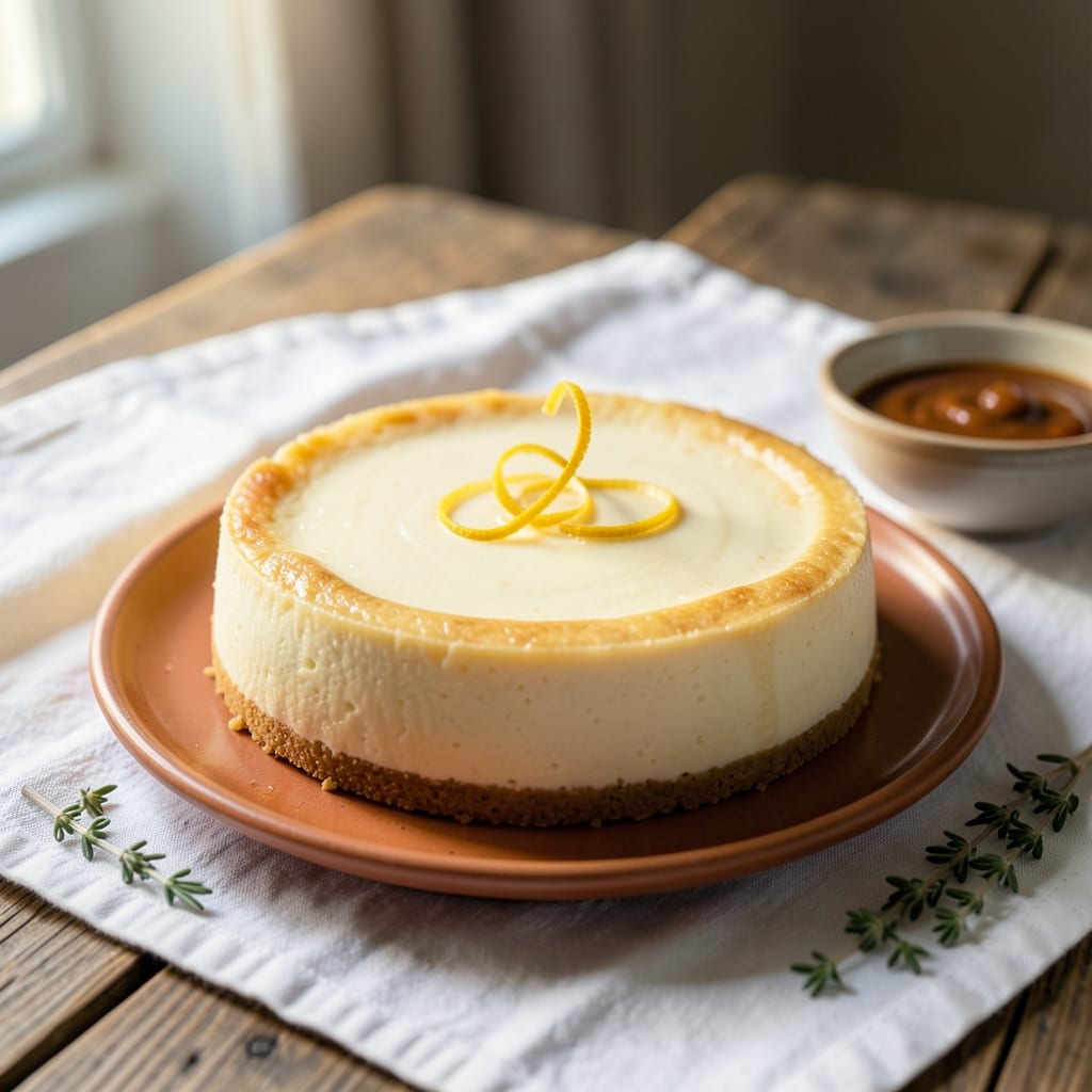 cheesecake recipe no sour cream illustration with key details