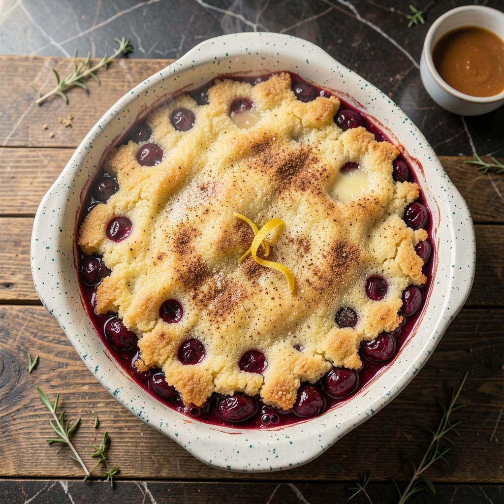 Cherry Cobbler Recipe With Cake Mix: Warm Spiced Filling Under Golden Cake Crust