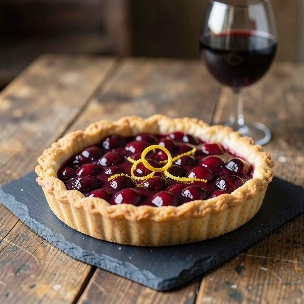 cherry pie recipe using frozen cherries illustration with key details