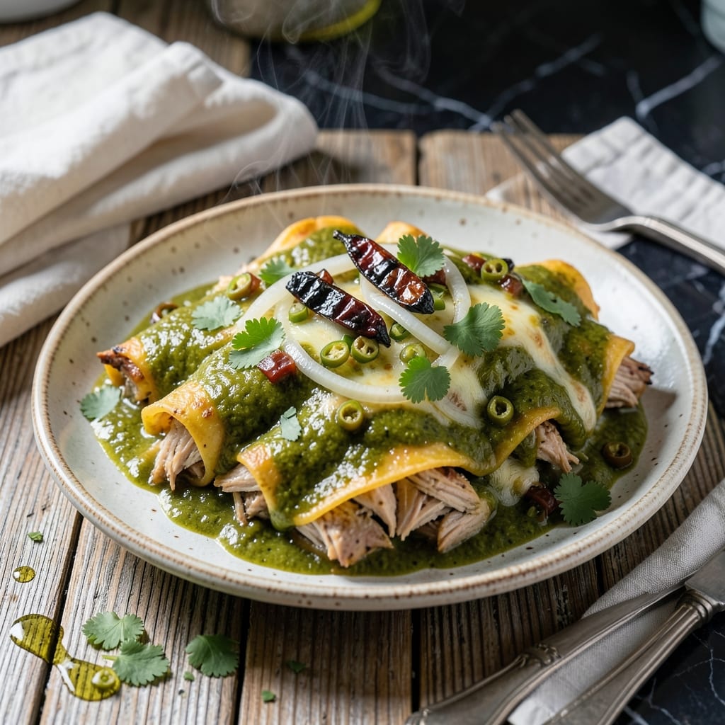 Comprehensive chicken enchilada recipe green sauce visual reference