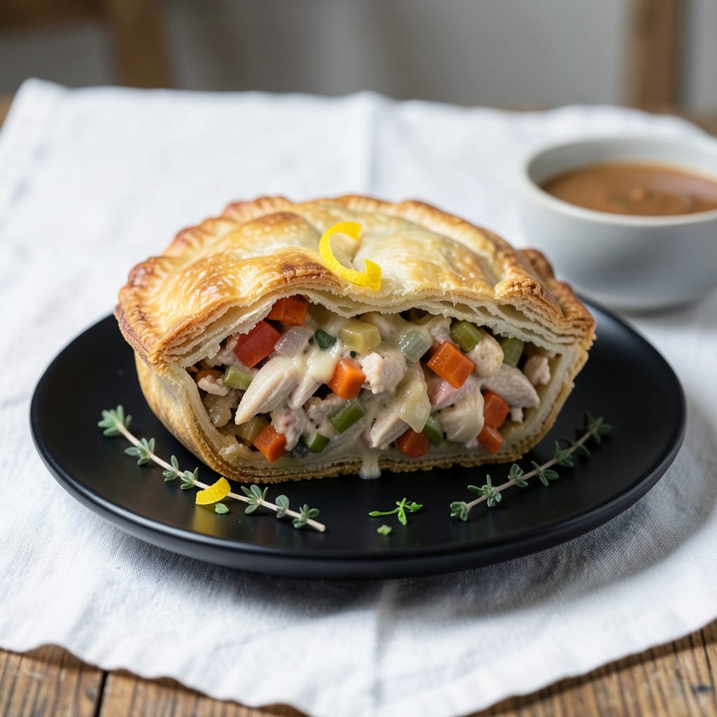 Visual representation of chicken pot pie recipe no peas