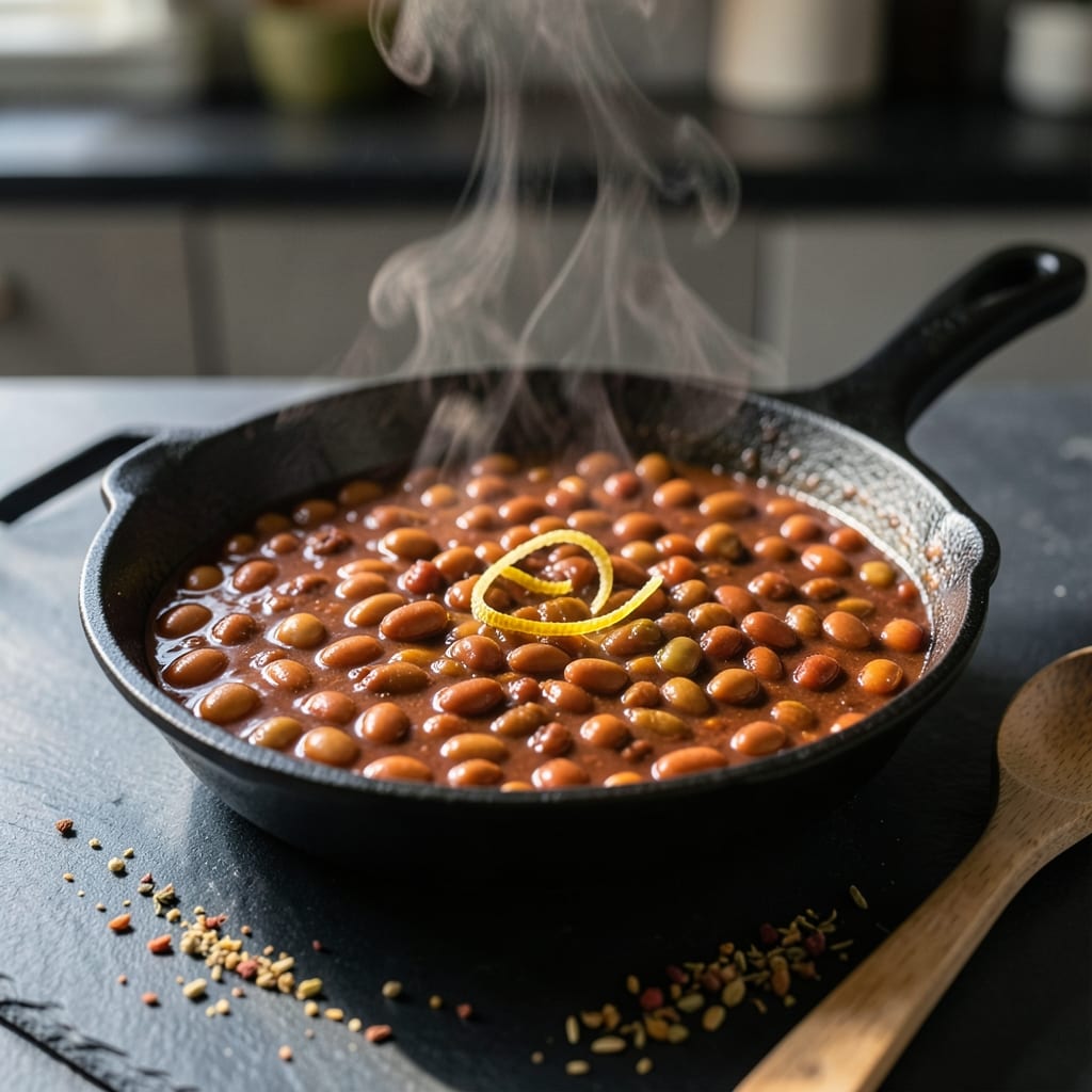 Complete chili recipe with dry beans overview image