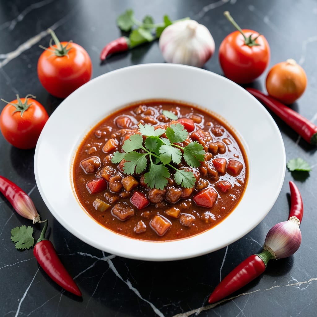 chili recipe with tomato juice illustration with key details