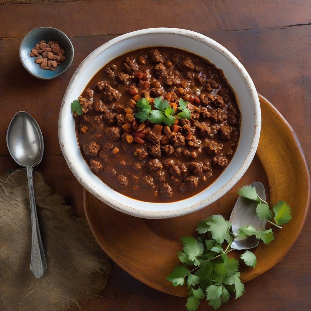Chili with Cocoa Powder Recipe: Rich and Spicy Depth in Every Bite example with annotations